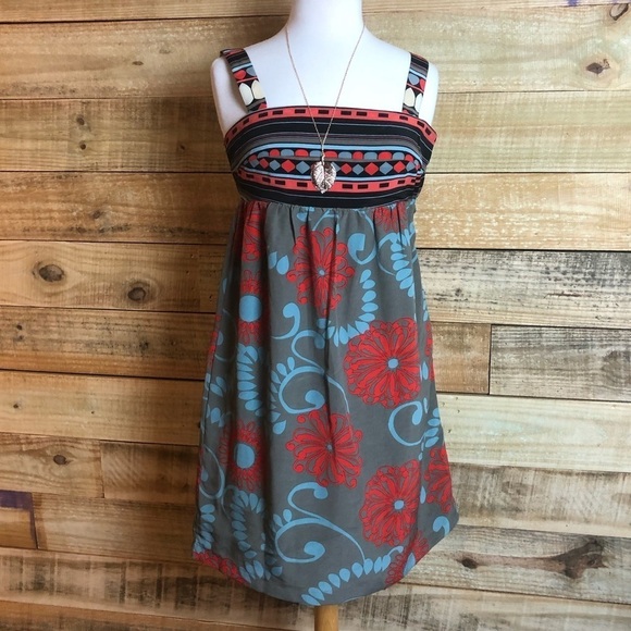 BCBG MaxAzria, floral/geo pattern dress,EUC - Picture 2 of 12